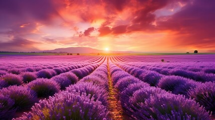 Wonderful scenery amazing summer landscape of blooming lavender flowers