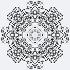 Circular pattern in form of mandala for Henna, Mehndi, tattoo, decoration. Decorative ornament in ethnic oriental style.