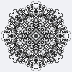 Black Line Snowflake Doodle Elements Winter Vector