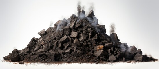 Open coal production by the fuel industry causes soil erosion and waste rock piles.