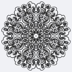 Big crystal snowflake in black colors on white background. vector file