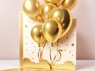 happy birthday yellow color balloons