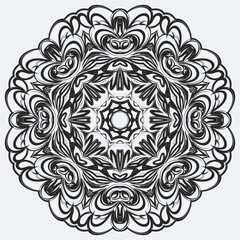 Circular pattern in form of mandala for Henna, Mehndi, tattoo, decoration. Decorative ornament in ethnic oriental style.
