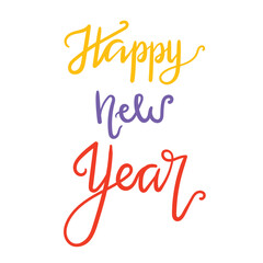 Colorful Fun Happy New Year Lettering