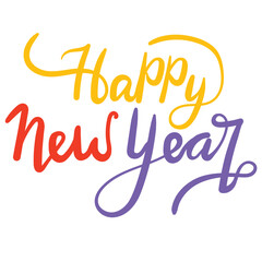 Colorful Fun Happy New Year Lettering