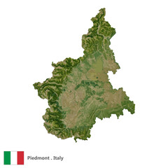 Piedmont, Region of Italy Topographic Map (EPS)