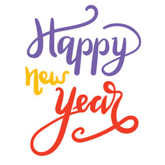 Colorful Fun Happy New Year Lettering