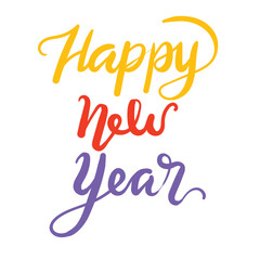 Colorful Fun Happy New Year Lettering