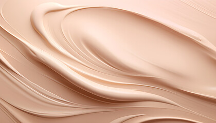 cosmetic smears of creamy texture on a beige background