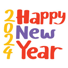 Colorful Fun Happy New Year Lettering