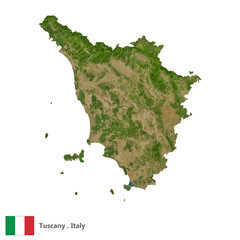 Tuscany, Region of Italy Topographic Map (EPS)