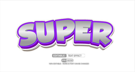 Super 3D Editable Text Effect Vector Template 
