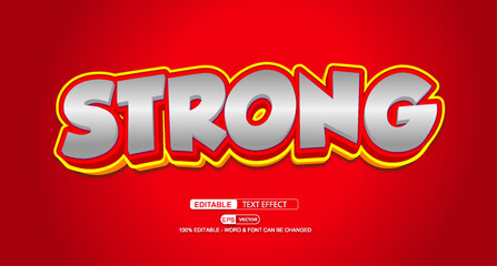 Strong 3D Editable Text Effect Vector Template 