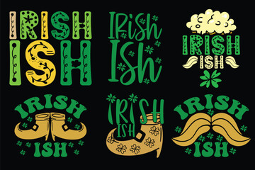 St Patrick's Day svg bundle. Hand drawn vector design for card, banner, mug, t-shirt, invitation, sticker and gifts.