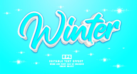 Winter 3D Editable Text Effect Vector Template 