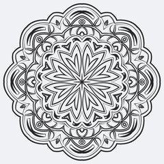 Abstract christmas snowflake. The winter design element is isolated on a white background. Vector New Year's illustration.