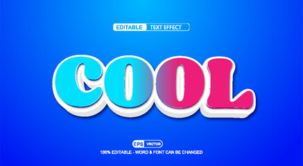 Cool 3D Editable Text Effect Vector Template 