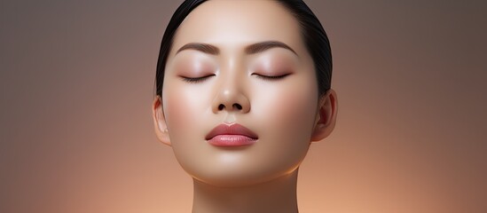 Asian woman's serene face during massage allows complete surrender.