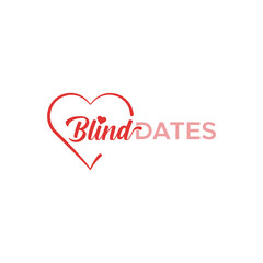 Blind Dates text typography logo design icon good for blind date with girlfriend element vector - obrazy, fototapety, plakaty