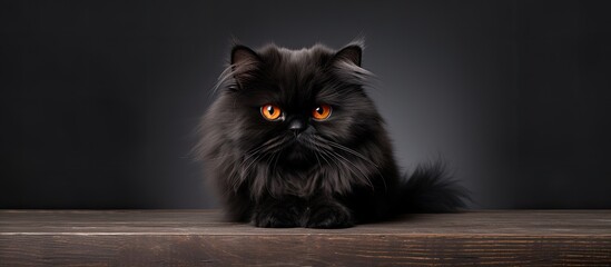 Beautiful black Persian cat.