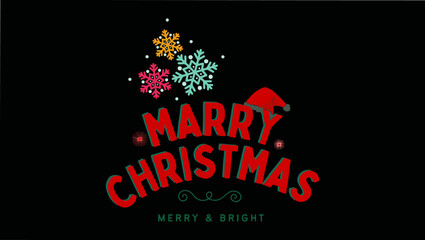 MERRY CHRISTMAS TYPOGRAPHY CHRISTMAS T-SHIRT DESIGN, 