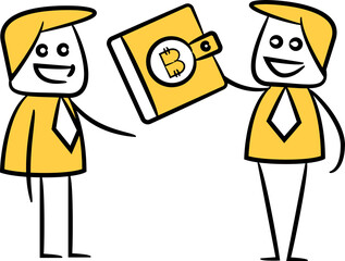 Businessman and Bitcoin Wallet Illustration
