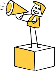 Businessman and Megaphone Illustration
