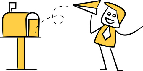 Businessman Sending Mail Illustration
