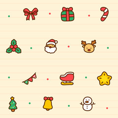 Doodle Cute Little Christmas Seamless Pattern No.3