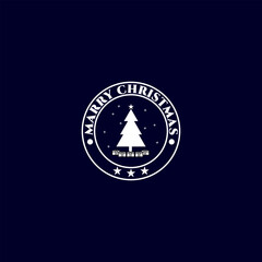 Merry Christmas logo with dark background color