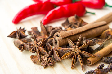 Hot and spices food ingredients