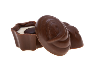 chocolate candies isolated