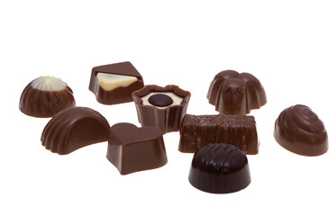 chocolate candies isolated