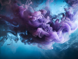 Beautiful motion colorful smoke isolated on black background.