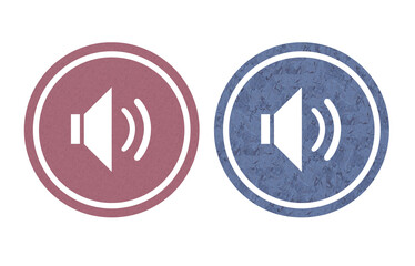 Sound icon symbol gray and red background