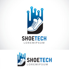 Fototapeta premium shoes shop logo design template