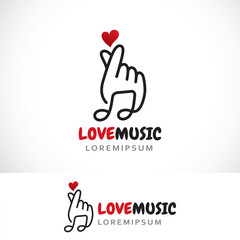 love music logo design template
