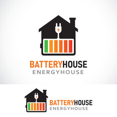 Fototapeta premium battery house logo design template