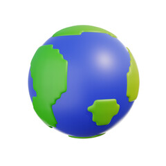 3d icon earth. The illustration depicts the Earth as a habitat for living beings.