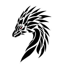 graphic vector illustration of design tribal art dragon snake head tattoo