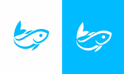Fototapeta premium illustration vector graphics of simple fish symbol logo template