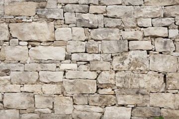 White Stone Grunge Background with Detailed Rough Texture of a Rock Wall, Ideal for Design Projects