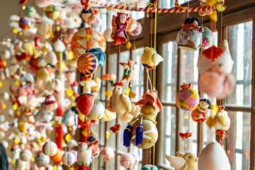 柳川市のひな祭り、かわいい吊るしひな