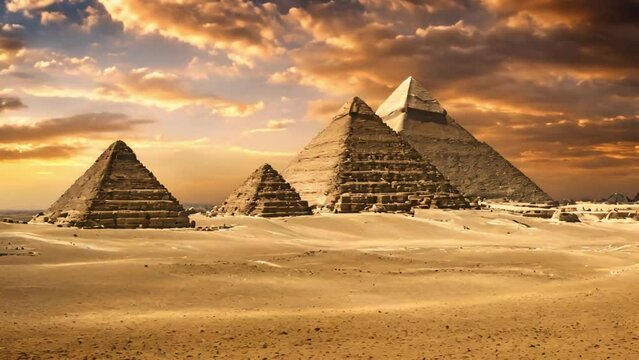 Great Pyramids In Giza Valley Cairo Egypt