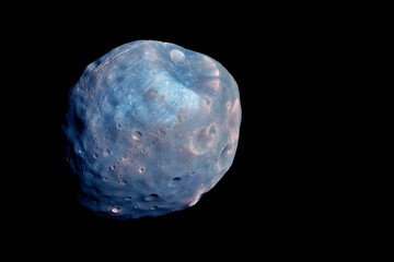 Asteroid on a dark background. Elements of this image furnished by NASA