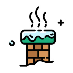 House chimney smoke icon isolated on white background Vector illustration.