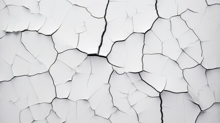 Cracking paint on white wall. Cracks on the wall. Texture with cracks