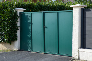 door green steel high gate aluminum portal of home access