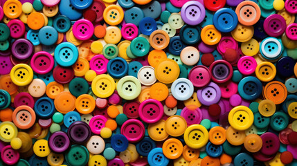 Fototapeta premium Plastic design background cloth texture circle buttons sew colors red fashion