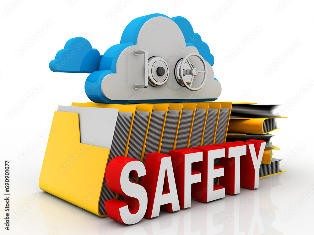 Poster 3d rendering cloud folder storage